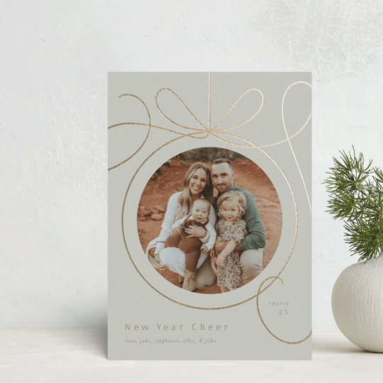 "Ornament Frame" - Holiday Cards in Cinder by Erin German - Front