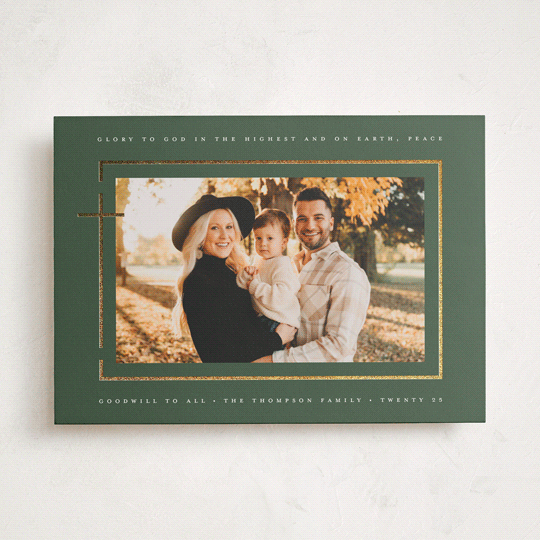 "On earth, peace" - Holiday Cards in Pine by Heather Schertzer - Front