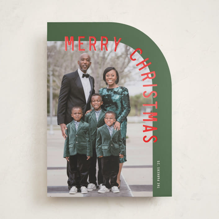 "Curve" - Holiday Cards in Pine by Brianne Larsen - Front