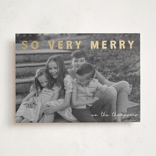 "merry greeting" - Holiday Cards in Cream by Jenny Millington - Front