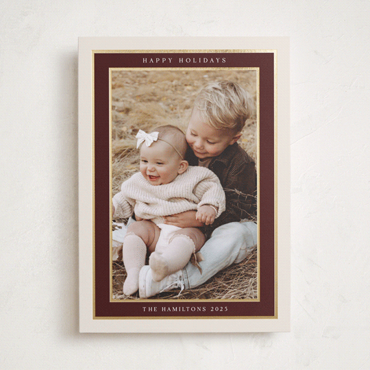 "Encompass" - Holiday Cards in Maroon by Nicole Walsh - Front