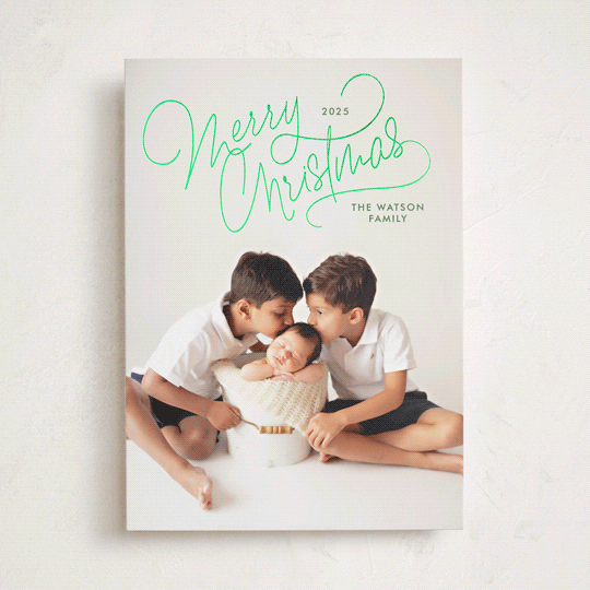 "Up Top" - Holiday Cards in Pine by Lauren Chism - Front