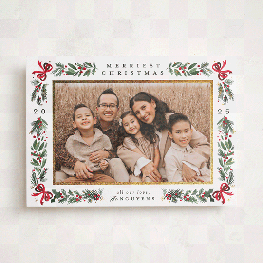 "Sparkly Bows" - Holiday Cards in Winter by Makewells - Front