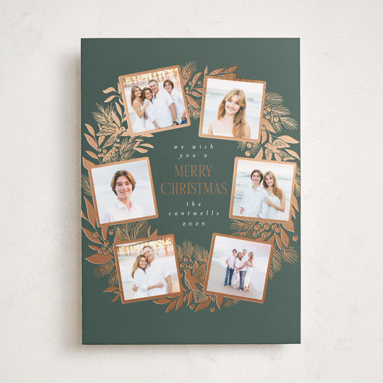 "Wreath" - Holiday Cards in Forest by Leah Bisch - Front