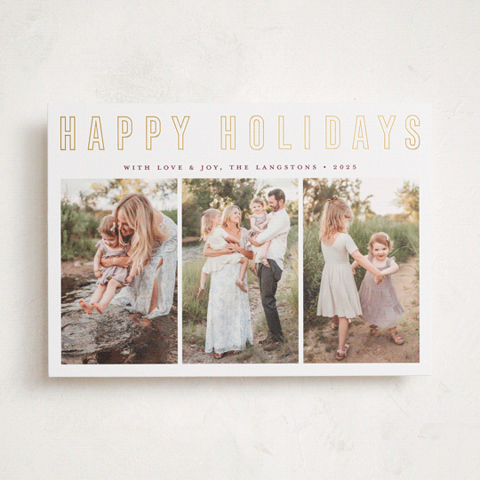 "Triple Happiness" - Holiday Cards in Snow by Juliana Zimmermann - Front