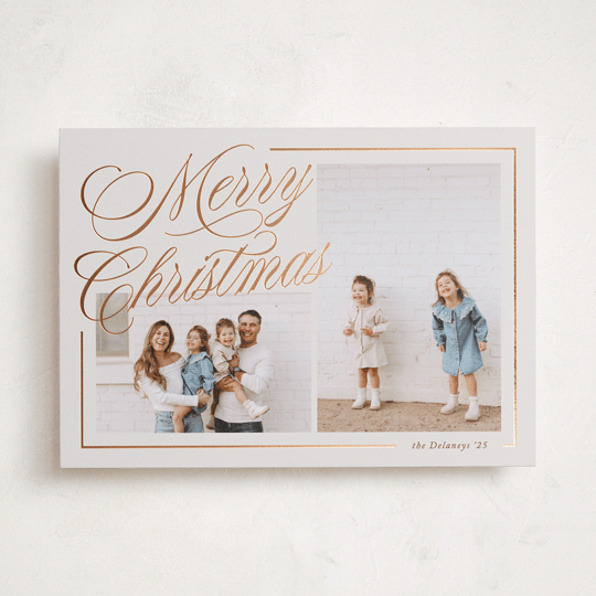 "Elegantly Lined" - Holiday Cards in Eggnog by Brianne Larsen - Front