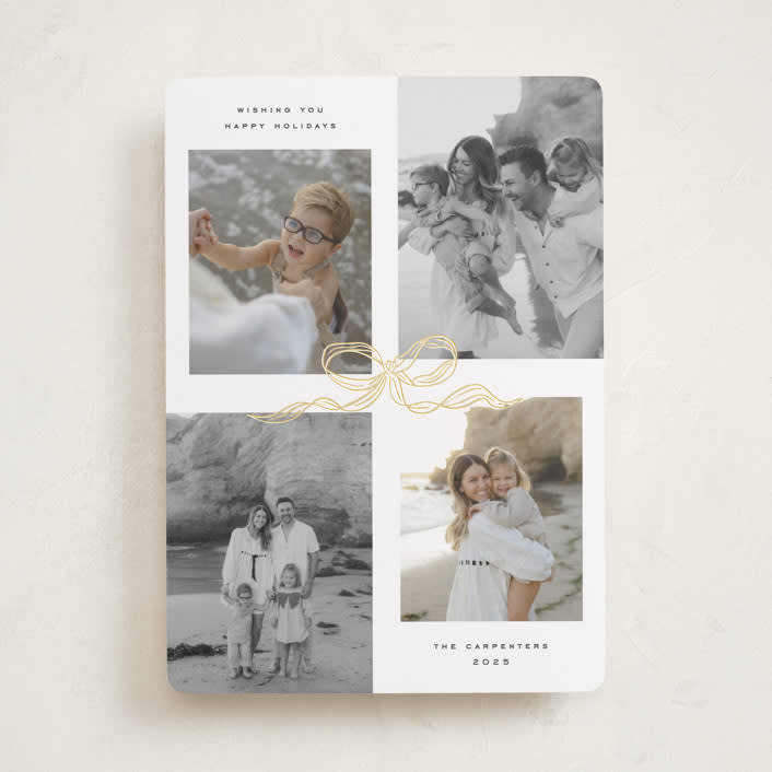 "Shimmering bow tie" - Holiday Cards in Vanilla by Creo Study - Front