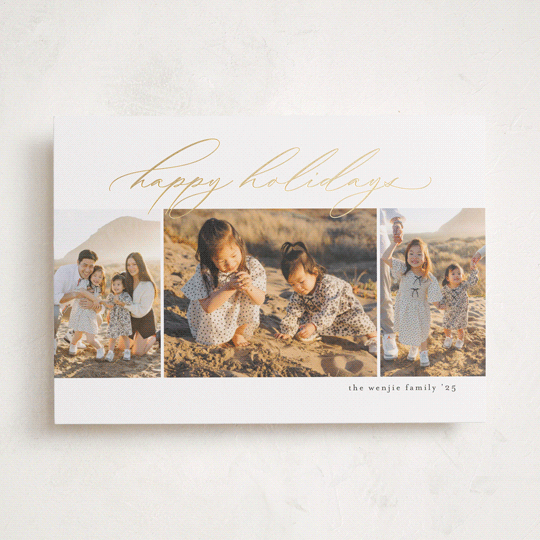 "Simple Trio" - Holiday Cards in Snowflake by Jessica Williams - Front