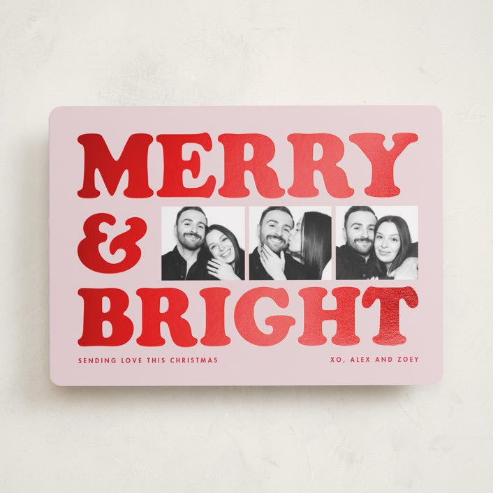 "Big Type Trio" - Holiday Cards in Candy by Snow and Ivy - Front
