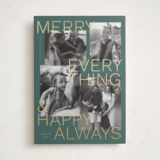 "Merry Everything" - Holiday Cards in Evergreen by Inkblot Design - Front