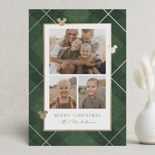 "Disney Mickey's Tartan Plaid" - Holiday Cards in Juniper by Susan Zinader - Front