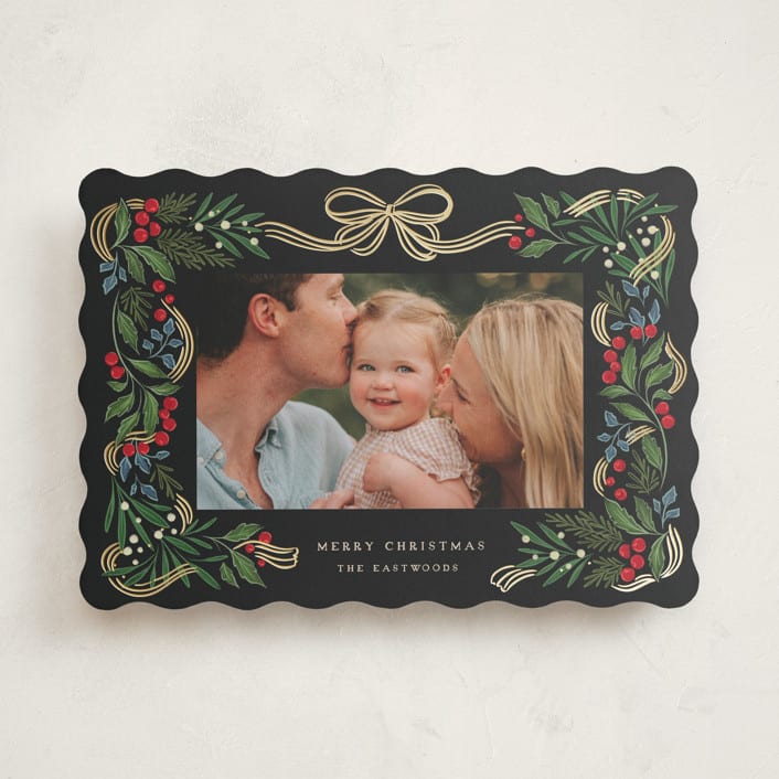 "sparkly holiday ribbon" - Holiday Cards in Orchard by Grae - Front