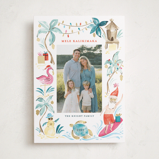 "Merry Luau" - Holiday Cards in Sea Turtle by Sarah Knight - Front