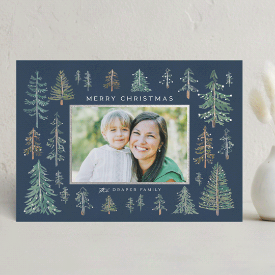 "The Woods" - Holiday Cards in Juniper by Amy Kross - Front