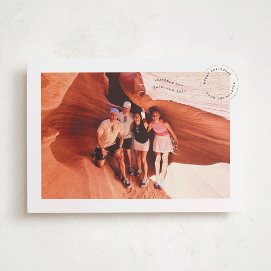 "Vacation Postcard" - Holiday Cards in Charcoal by Amy Payne - Front