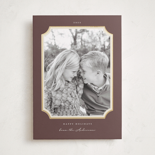 "Classic Corners" - Holiday Cards in Pinecone by Emily Betts - Front