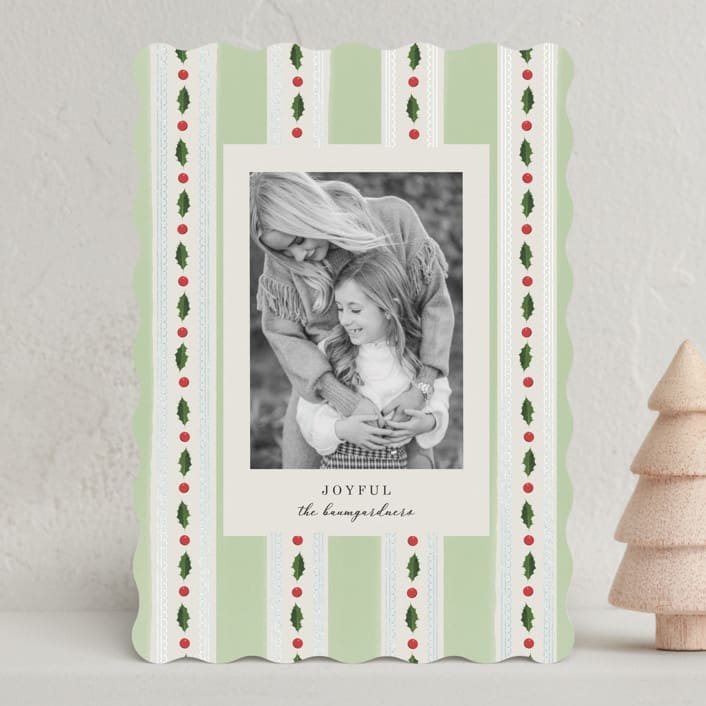 "Holly Frames" - Holiday Cards in Pine by Baumbirdy - Front