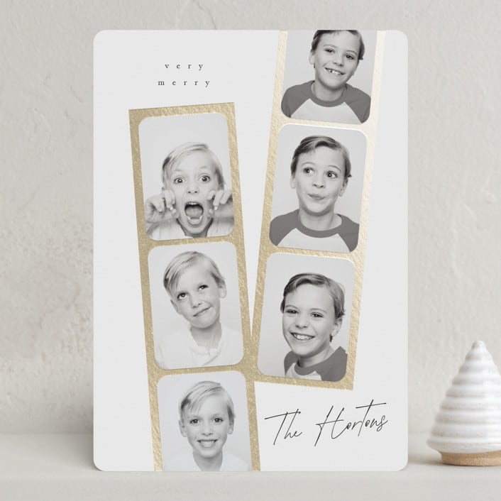 "Snapshots" - Holiday Cards in Snowfall by Leah Bisch - Front