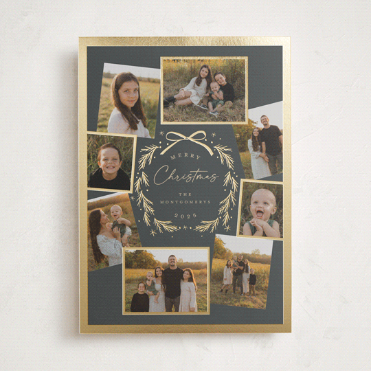 "Family Wreath" - Holiday Cards in Chimney Smoke by Petra Kern - Front