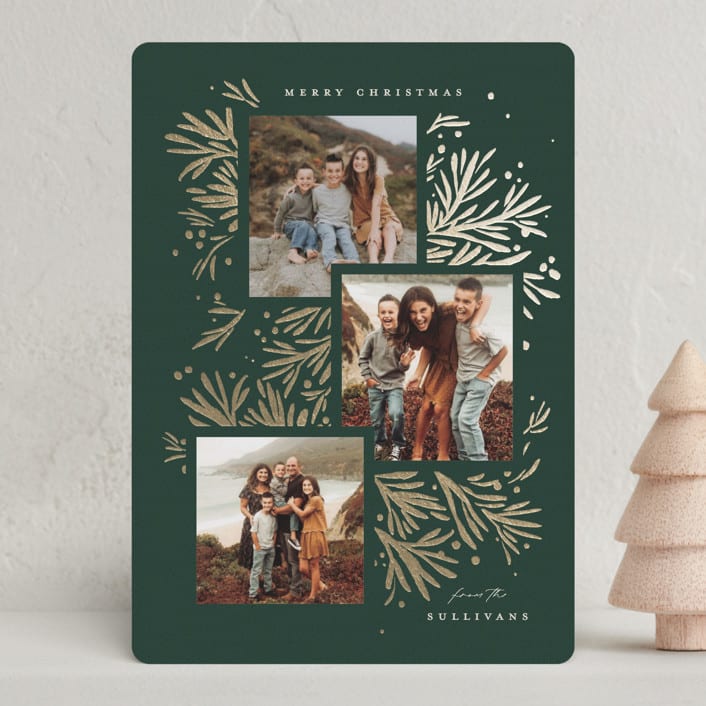 "foil branches" - Holiday Cards in Evergreen by Julie Murray - Front