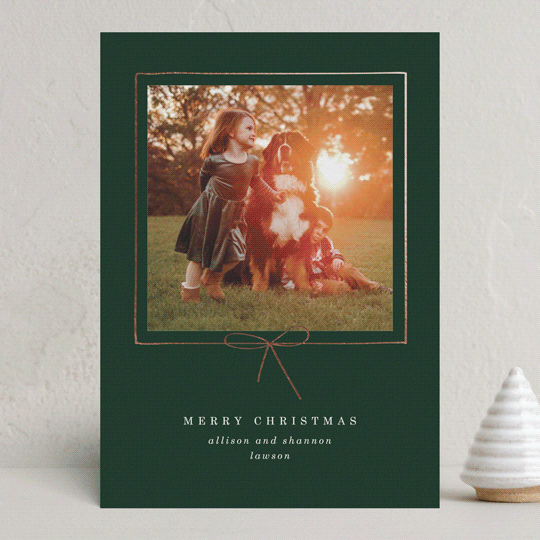 "Little Bow" - Holiday Cards in Evergreen by Baumbirdy - Front