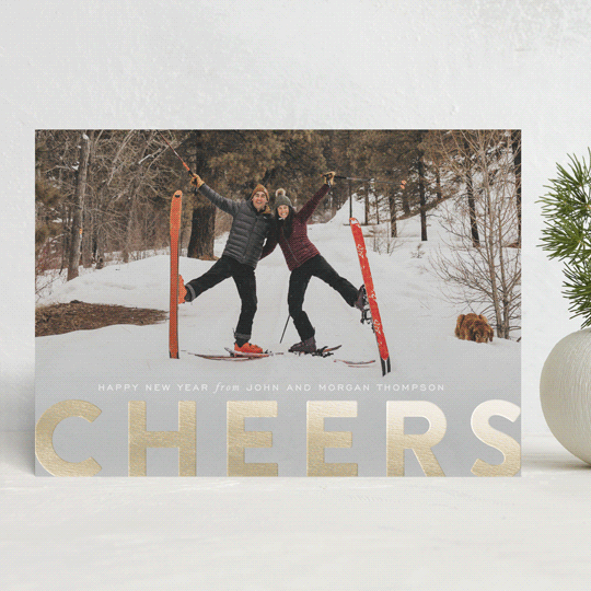 "c h e e r s !" - Holiday Cards in Snowflake by Sara Hicks Malone - Front