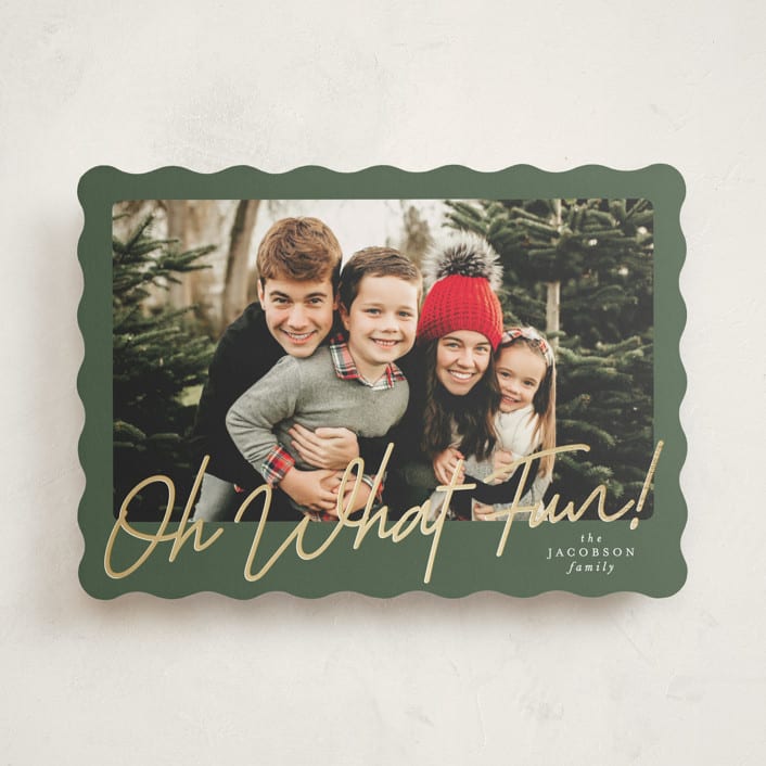 "Oh what fun script" - Holiday Cards in Forest by Karidy Walker - Front