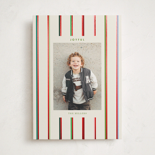 "Colorful Stripes" - Holiday Cards in Champagne by Baumbirdy - Front