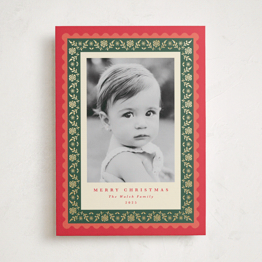 "Folkloric" - Holiday Cards in Holly Berry by Olivia Raufman - Front