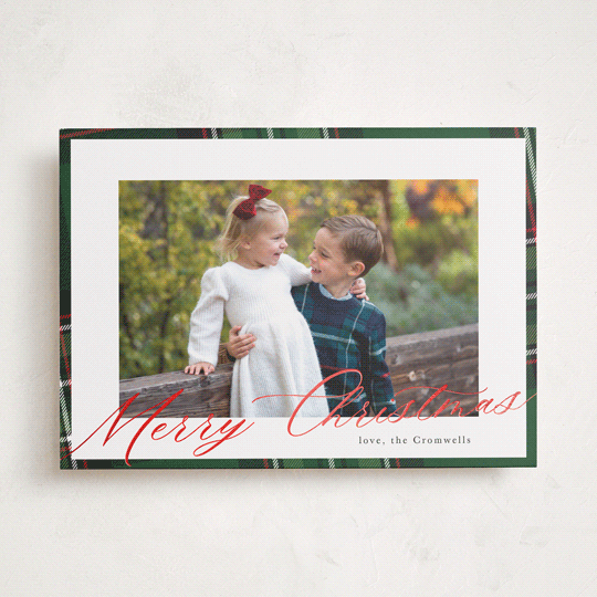 "Yule Plaid" - Holiday Cards in Hunter Green by Cindy Reynolds - Front