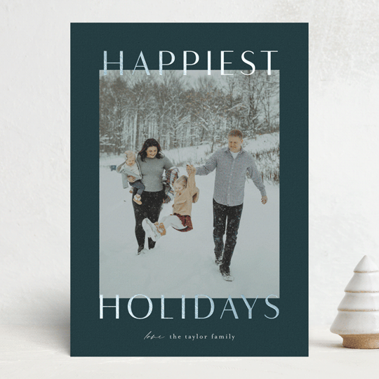 "Gilded greeting" - Holiday Cards in Winter Night by Ekko Studio - Front