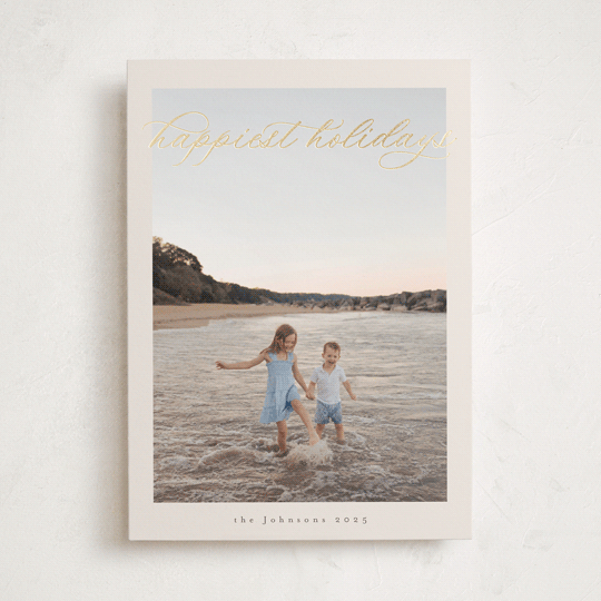 "Serene" - Holiday Cards in Champagne by Nicole Walsh - Front