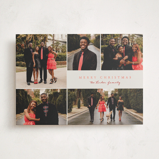 "Simple Five" - Holiday Cards in Poinsettia by Brianne Larsen - Front