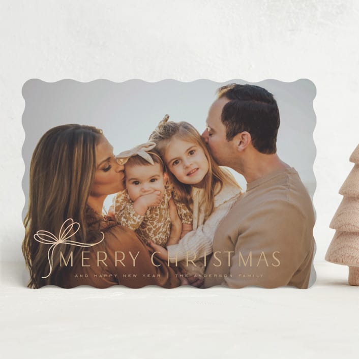 "Cute bow" - Holiday Cards in Champagne by Yuliya Evseeva - Front