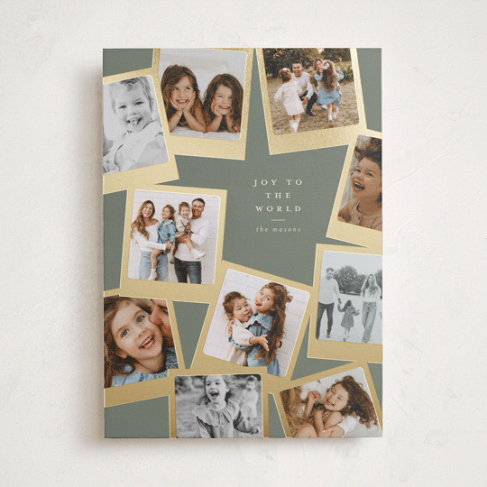 "polaroids" - Holiday Cards in Sage by Lori Wemple - Front