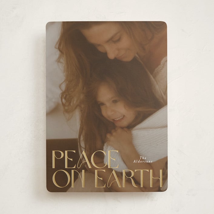 "Peaceful Wishes" - Holiday Cards in Snow by Angela Thompson - Front