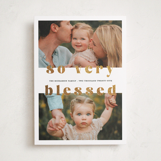 "So Very Blessed" - Holiday Cards in Snow by Devika Keskar - Front