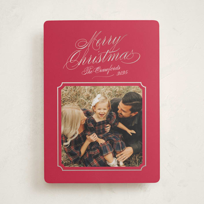 "Silver Bells" - Holiday Cards in Ruby by Alston Foster - Front