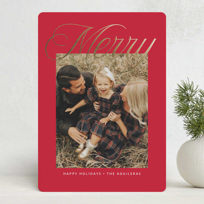 "Merry Overlay" - Holiday Cards in Reindeer Nose by Susan Asbill - Front