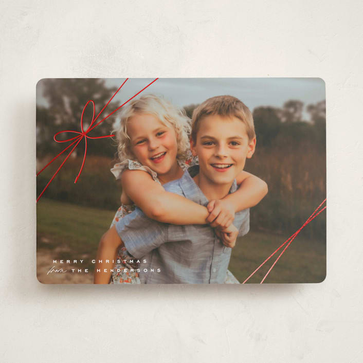 "Tied with Joy" - Holiday Cards in Birch by Leia Matt - Front