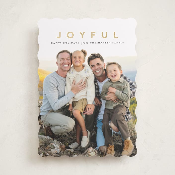 "a joyful family" - Holiday Cards in Coal by Laura Hamm - Front