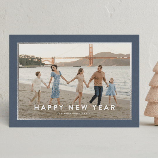 "Skyline" - Holiday Cards in Navy by Wildfield Paper Co - Front