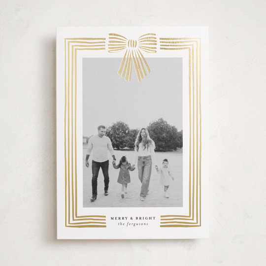 "Ribbon Framed" - Holiday Cards in Snow by Iveta Angelova - Front