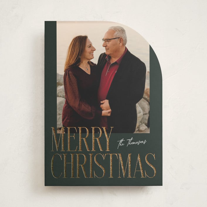 "Merry Stack" - Holiday Cards in Evergreen by Ekko Studio - Front