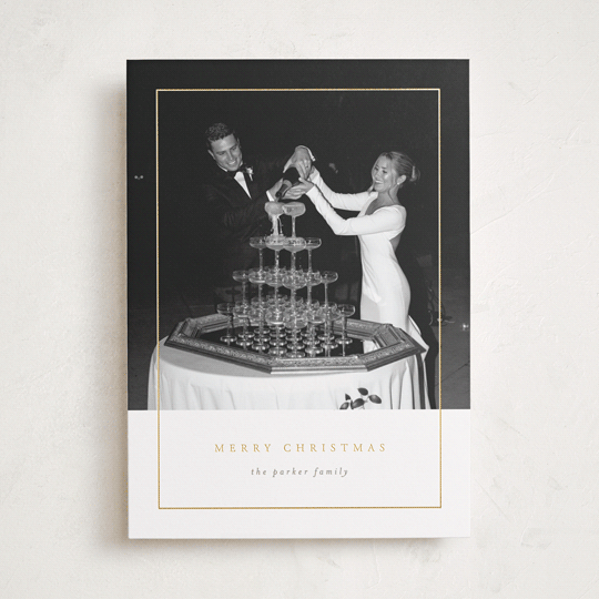 "Classic Border" - Holiday Cards in Snow by Brianne Larsen - Front