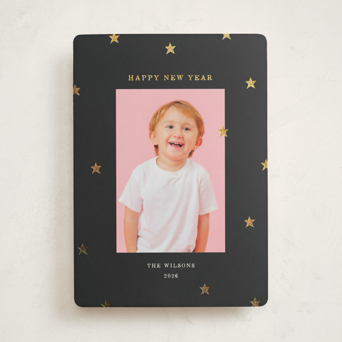 "Tiny Star Confetti" - Holiday Cards in Midnight by Kercia Jane - Front