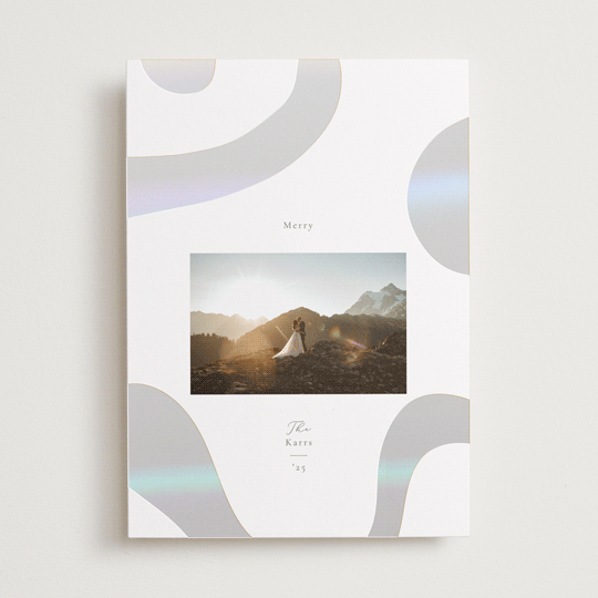 "Shimmer Geo" - Holiday Cards in Smokey Sage by Ana Sharpe - Front