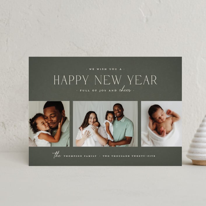"Granite" - Holiday Cards in Spruce by Wildfield Paper Co - Front