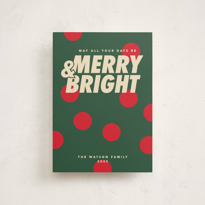"Christmas polka" - Holiday Cards in Pine by Creo Study - Front