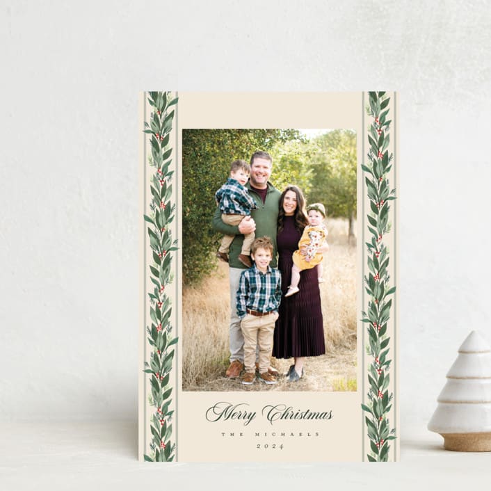 "evergreen garlands" - Holiday Cards in Eggnog by Rebecca Durflinger - Front